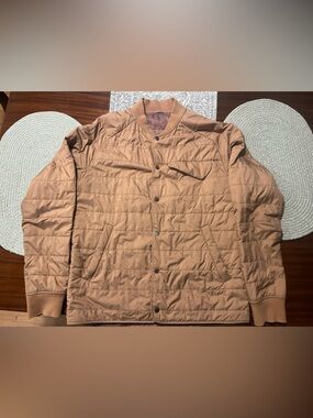 Kit and Ace Quilted Bomber Jacket in Camel Brown